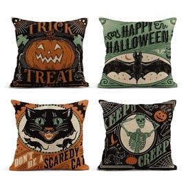 WWOOPLL William Morris Set of 4 Cushion Covers 50x50cm, Vintage Botanical Floral Garden Home Decor Pillowcases Throw Cushions Pillow Covers for Living Room Sofa Couch Bed, 20x20 Inch