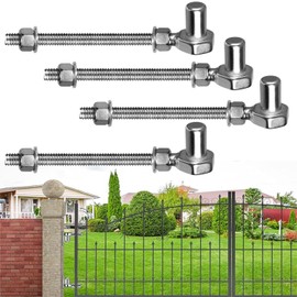 HAGWARE Gate Hinges Heavy Duty, 4 Pcs 8" SUS304 J Bolt Gate Hinges Fence Gate Hinge, HAGWARE Farm Gate Hinge 600lbs Capacity Outdoor Hinges with 5/8'', Wall Mount, Rust Proof, Long Lifetime