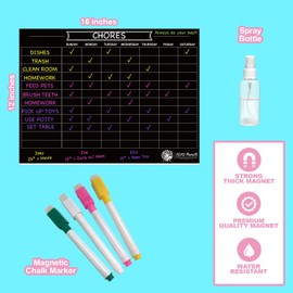 Chore Chart for Kids - Multiple Kids, Adults, Family- Improve Responsibility & Behavior with Magnetic Reward Chart for Fridge