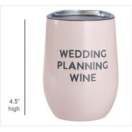 Santa Barbara Design Studio Wine Tumbler with Lid Stainless Steel Insulated Wedding Collection Stemless Wine Glass Tumbler, 12-Ounce, Wedding Planning Wine