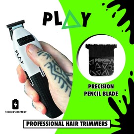 TPOB Play Barber Whte Hair Trimmers for Men 7000 RPM with Black Grips