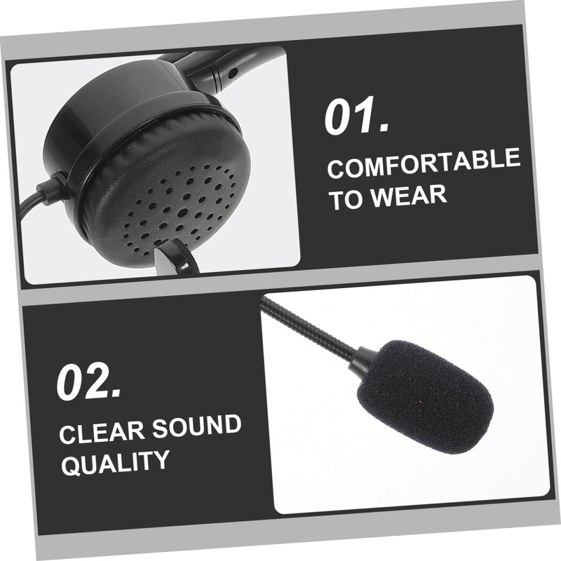 KOMBIUDA Single Ear Headset with Microphone Practical Wired Headphone for