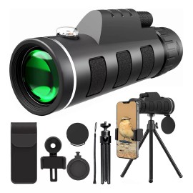 Burkey Monocular Telescopio Para Celular 40x60 Hd Con Clip Trípoide