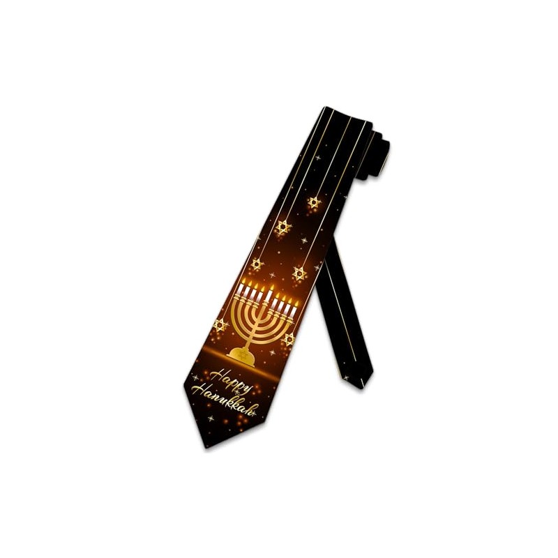Three Rooker Menorah Ties Mens Jewish Necktie Hanukkah Tie for