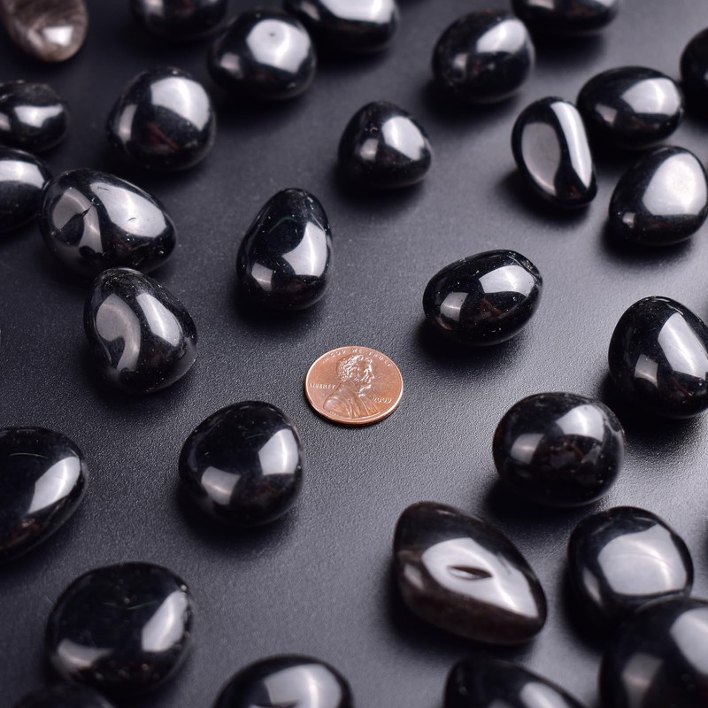 SigMntun Polished Stone Set Obsidian Crystals, 0.8" Handpicked Tumbled Gemstones