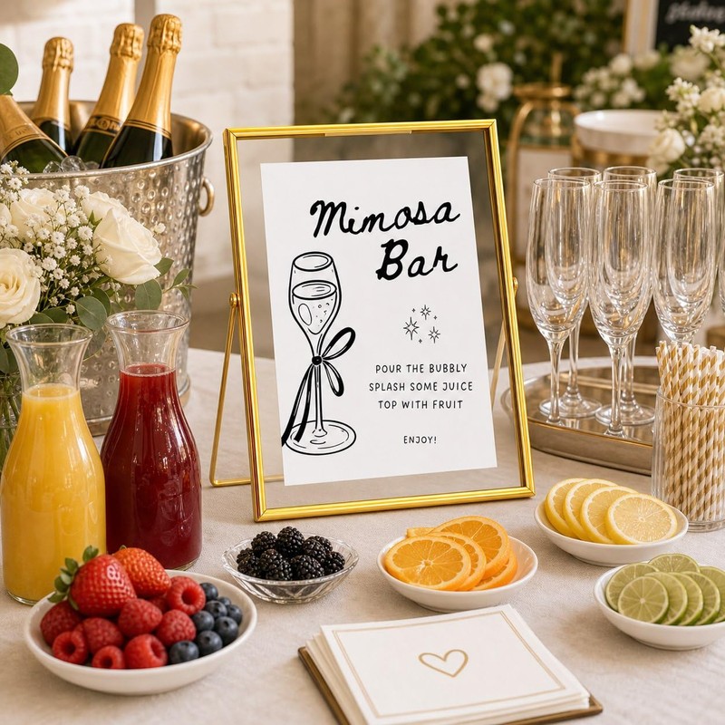 Calculs Mimosa Bar Wedding Sign, 8x10 Gold Floating Picture Frame