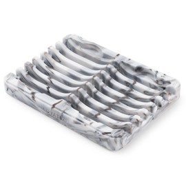 LOYATRO Bar Soap Holder for Shower Silicone Soap Dish for Bathroom Sink Soap Saver Bathtub Self Draining Soap Tray(B-Large Marbled,1)