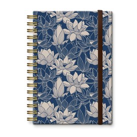 Bansutay Spiral Journal Notebook, A5 Cute Notebooks for Women Men, College Ruled Hardcover Notebook for Work & Note Taking, 60 Pages Double-Wire Journals for Writing (Blue)