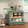 HOLTICO Roll Top Bamboo Bread Box with Cutting Board for