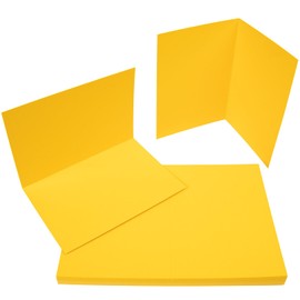 PresentFill® Folding Cards Blank in Sun Yellow – 50 Folding Cards A6, Folding Card Ideal for Designing, Labelling or Printing Cards – Suitable for C6 Envelopes