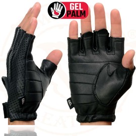 Milwaukee Leather Men's USA Deerskin Fingerless Motorcycle Hand Gloves - Medium