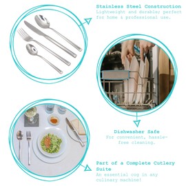 Argon Tableware Tondo Stainless Steel Teaspoons - 14cm - Pack of 6 - Silver Tea Spoons High Polished Metal Spoons Dishwasher Safe 6-Piece Tea Coffee Sugar Spoon Cutlery Set