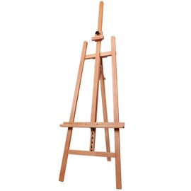 MEEDEN Large Basic Lyre Studio Easel, Solid Beech Wood Artist Easel for Painting, Adjustable Height and Working Angles, Hold Canvas up to 50 inche