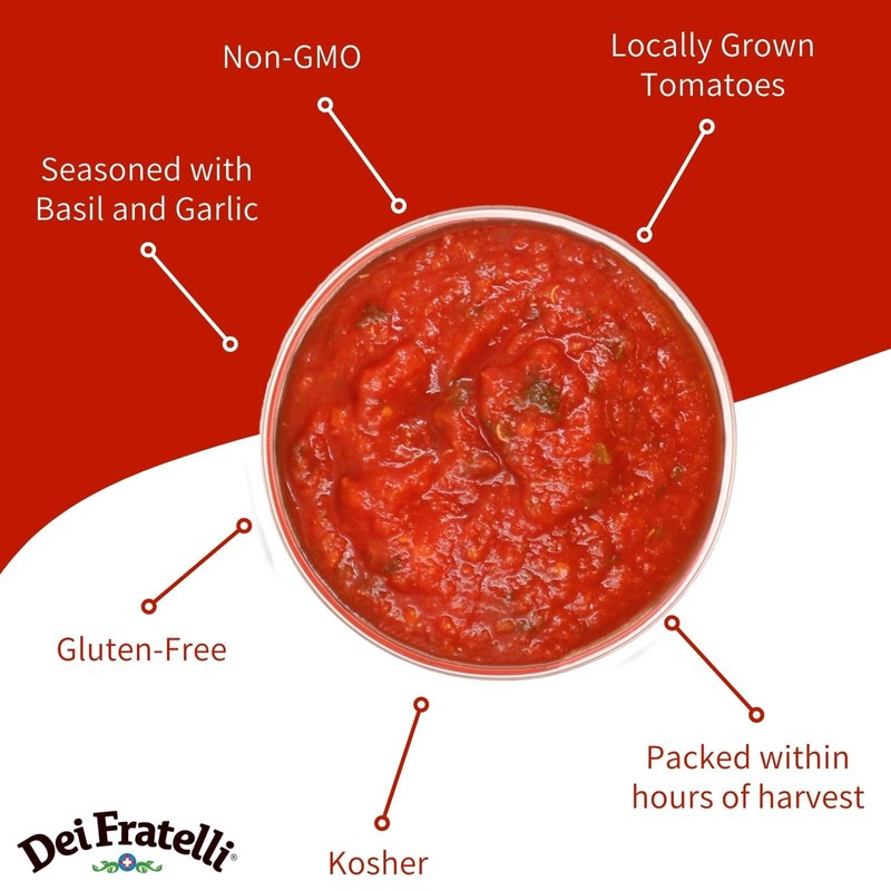 Dei Fratelli Crushed Tomatoes with Basil, Garlic, and Herbs (28
