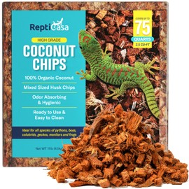 Repti Casa Organic Coconut Chips Expandable Substrate Block for Reptiles 75 Qt Odor Absorb