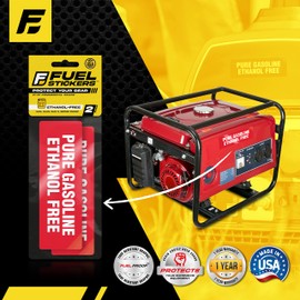 Fuel Stickers Ethanol Free Sticker - No Ethanol Labels for Gas Cans, Outdoor Power Equipment, Boats - Weather Proof, Extreme Stick, Durable, Fuel Labels by Fuel Stickers - USA Made (6x2 inch), 20 Labels
