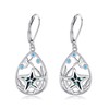 Starfish Earrings 925 Sterling Silver Starfish Ocean Dangle Drop Earrings