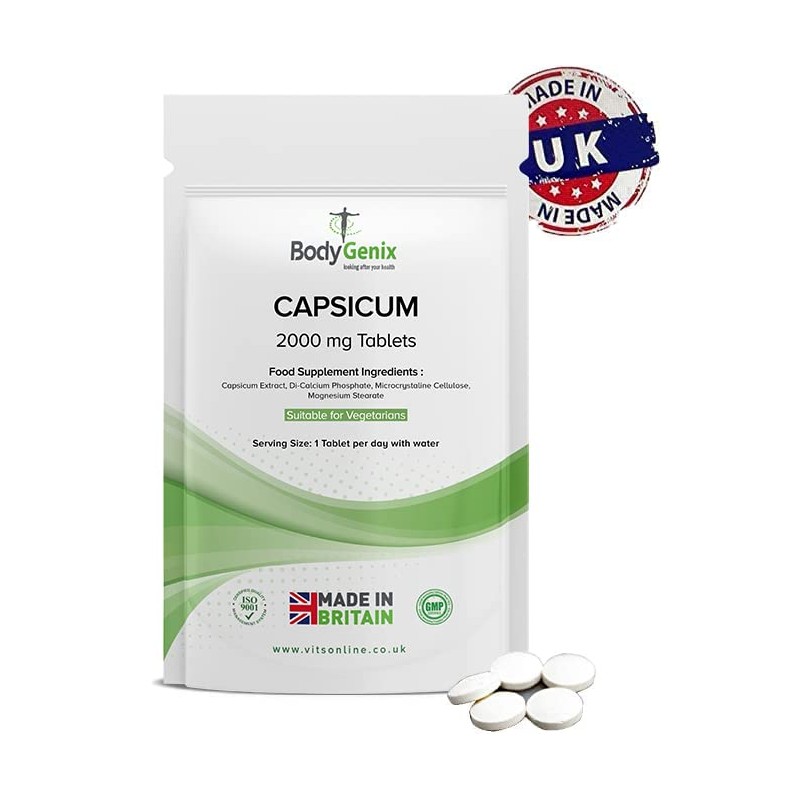 Bodygenix Bodygenix Capsicum Extract 2000mg Tablets - High Strength Anti