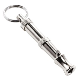 uxcell 1PC Dog Whistle to Stop Barking, Adjustable Sound Pitch Dog Whistle with Keychain, Professional Recall Pet Puppy Cat Dog Training Whistle for Bad Behavior, Silver Tone