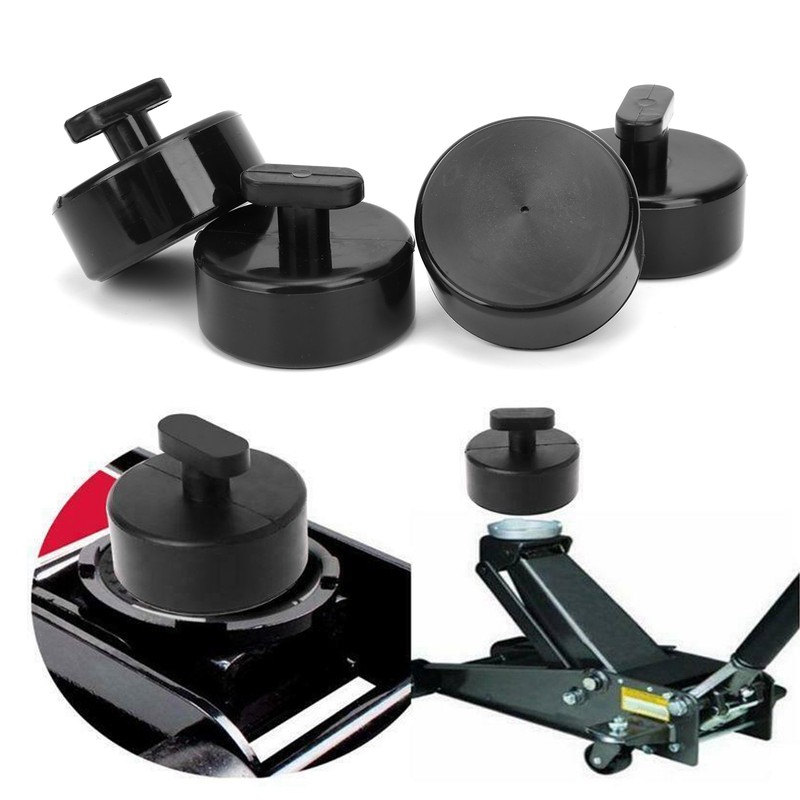 4pcs Jack Lift Pad Lifting Pucks Rubber Black Auto Accessory