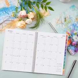 2026 Planner - 2026 Planner Weekly and Monthly, January 2026 - December 2026, 8.4" x 11", Colorful Monthly Tabs, Twin-wire Binding, Holidays, Back Pocket