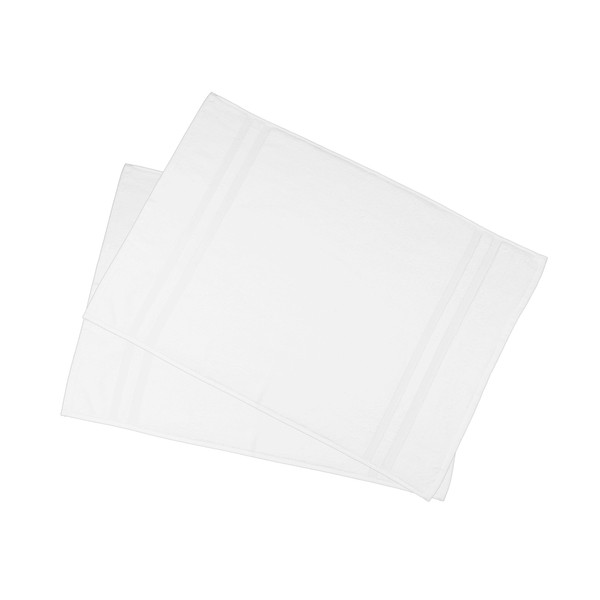 ZOLLNER Set de 2 Tapis de Bain, 50x75 cm, Coton, Blanc