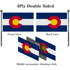 VOLTA Double Sided Colorado State Flag 4x6ft, Outdoor Heavy Duty 3-Ply Durable Polyester Colorado State Flag with Canvas Header/Brass Grommets for Indoor and Outdoor Decoration