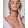 KRKC&CO Moissanite Rose Cross Necklace, 925 Silver, Romantic Gift for