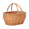 Wicker Picnic Basket With Handle, Kingwillow, (Large orange red)