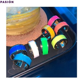 PASION Rainbow Neon Color Ring 1ea, Color:Black