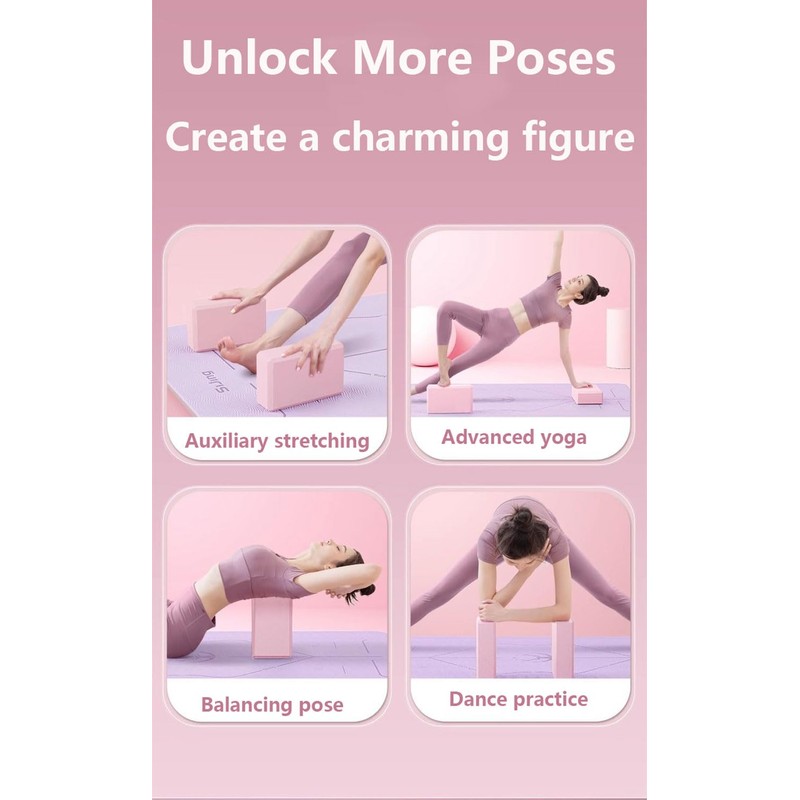 YHIXYUNAZ Yoga Blocks 2 PKS Set Non-Slip High Density Fitness