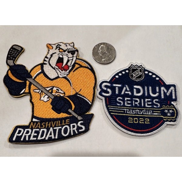 2-NASHVILLE PREDATORS Embroidered Iron On Patches 3”x 3" & 3.5”x