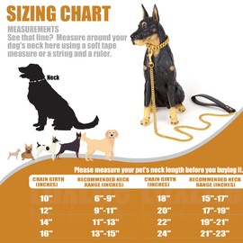 LuxLife Dog Chain Collars Gold Chain Dog Collar 14mm Cuban Link Dog Collar with Secure Snap Buckle 18K Stainless Steel Metal Dog Gold Chain for Puppy Small Medium Large Dogs with Dog tag & Bell(10")