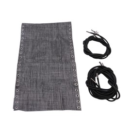Zero-Gravity Chair Replacement Fabric,63" x 17" Recliner Mesh Canvas,Lounge Chair Fabric with Ropes,an-ti-Gravity Folding Lounge Repair Cloth for Patio Recliner Chair Lawn Yard Pool(Black Grey)