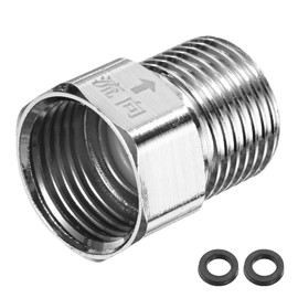 M METERXITY 1-Pack Brass Check Valve, 1/2" Female to 1/2" Male Thread One Way Non-Return Backflow Preventer Valve for Water Tower/Water Heater/Oil/Fuel/Toilets [Silver Tone]