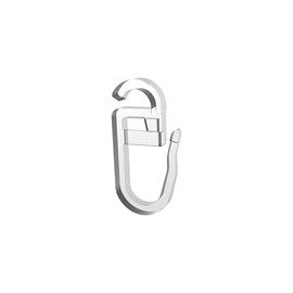 Interdeco Folding Hooks with Flat Eyelet, Clip Over Hooks for Curtain Rod Rings, Plastic in Crystal Clear (Pack of 10)