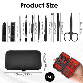 Manicure Set Pedicure Kit Nail Clippers, 2025 Professional Grooming Kit, Stainless Steel Nail Tools 10 In 1 with Luxurious Travel Case Professional Tweezers & Nail File Kit Nail Tools for Men Women