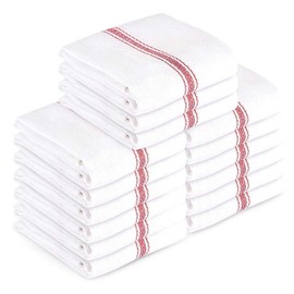 AMA's Kitchen Kitchen Towels Dish Towels Tea Towels 100 Percent Cotton Dish Cloths Red and White Dish Towels (15 x 25 Inch) Machine Washable (15)