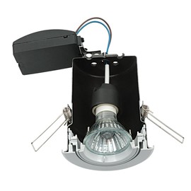 Shield Plus Modern Satin Nickel Fire Rated GU10 Dimmable Recessed Ceiling Downlight/Spotlight Ideal for Bathrooms Bedrooms Lounge Kitchen etc. IP65 Rated