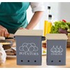 Kitchen Vegetable Storage Tins Set of 2 for Potatoes, Onion,