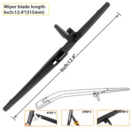 AUTOBOO 24"+20" Windshield Wipers with 12 Inch Rear Wiper Blade Replacement for Toyota 4runner 2010 2011 2012 2013 2014 2015 2016 2017 2018 2019 2022 2023 -Original Factory Quality (Pack of 3)