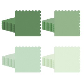 gisgfim 120 PCS Sage Green Napkins Disposable 5 x 5 Inch Olive Green Scalloped Paper Napkins Greenery Gradient Beverage Dinner Dessert Napkin for Wedding Baby Bridal Shower Birthday Party Supplies