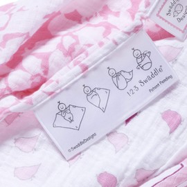 SwaddleDesigns Marquisette Swaddling Blanket, Premium Cotton Muslin, SeaCrystal Lush