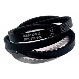 BESTORQ AX26 Cogged V-Belt, Raw Edge X5 EPDM V-Belt, Black, 28" Outside Circumference x .51" Width x .34" Height, Pack of 5