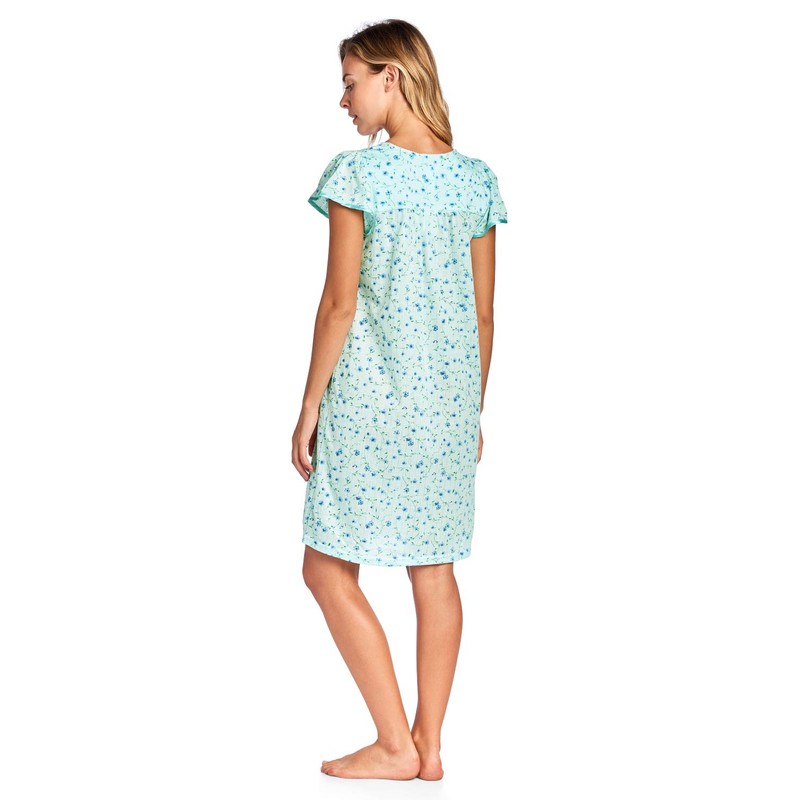 Casual Nights Women's Cap Sleeve Floral Nightgown - Green -