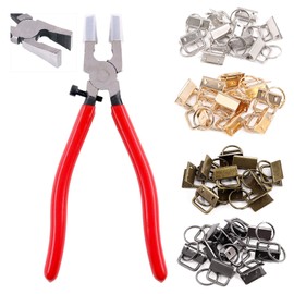 Swpeet 41 Sets 25 mm 4 Colours Keyring Hardware with 1 Keyring Pliers, Studio Running Pliers for Attaching Rubber Tips, Perfect for Keychain Installation