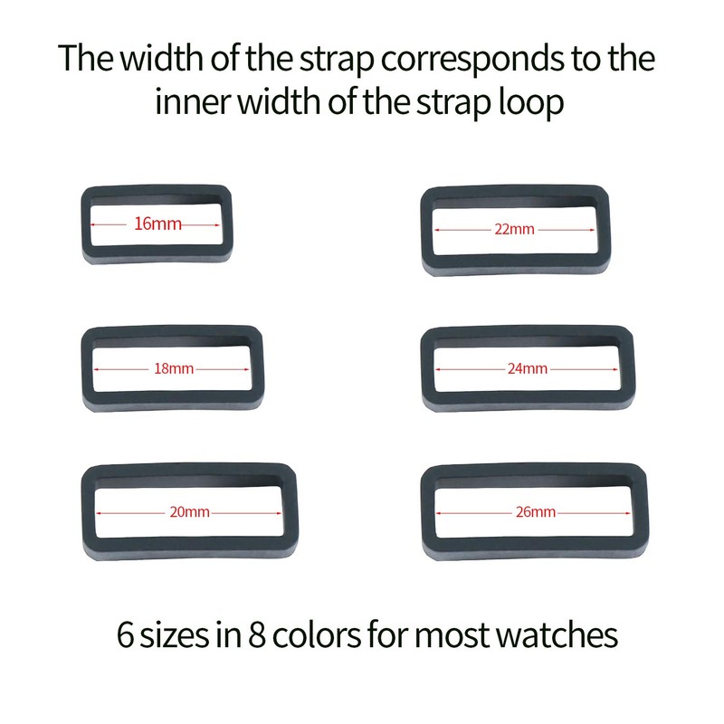 KHZBS rubber silicone watch band strap loops keeper holder retainer