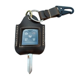 MEEBOY handmade Leather Remote Key Fob cover,Leather Car Smart Key Sleeve Protector Holder (Coffee)