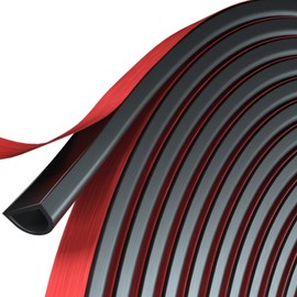 KAFUWELL Weather Sealing Strip Door Seal, New D-Shaped Silicone Self Adhesive Window Weather Stripping, for Door/Window/Automotive Seal（20FT Black 3/8"W × 1/4"T）