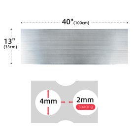 AggAuto Universal 40"x13" Car Grill Mesh - Aluminum Alloy Automotive Grille Insert Bumper Perforated Metal Sheet Round Hole 4mm, One of the Most Multifunctional Shape Grids 100x33cm Silver
